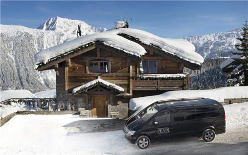 阿尔卑斯山中的优雅木屋